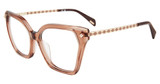 Police Eyeglasses VPLN55M Shiny Transp. Light Brown 0805