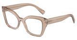 DOLCE & GABBANA Eyeglasses DG3386 TRANSPARENT CAMEL/3432