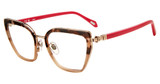 Just Cavalli Eyeglasses VJC071 Brown/Beige Havana 07UX