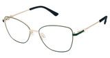 Superflex Eyeglasses SF-661 EMERALD GOLD/S216