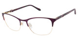 Lulu Guinness Eyeglasses L955 Burgundy / Rose Gold/BUR
