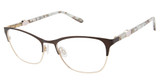 Lulu Guinness Eyeglasses L955 Brown / Rose Gold/BRN