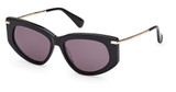 MaxMara Eyeglasses MM0100 shiny black / smoke/01A