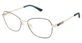 Superflex Eyeglasses SF-1177T TEAL GOLD/S204