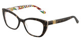 DOLCE & GABBANA DG3398 HAVANA ON WHITE BARROW/3217