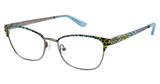 Nicole Miller Eyeglasses INES BLUE/GUN/C01