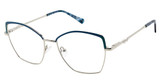 Nicole Miller Eyeglasses CATALANS BLUE / SILVER/C02