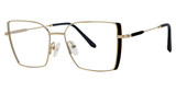Genevieve Paris Design Eyeglasses DAPHNE Satin black/Gold