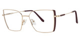 Genevieve Paris Design Eyeglasses DAPHNE Satin burgundy/Gold