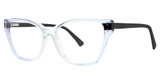 Genevieve Paris Design Eyeglasses FORMIDABLE Blue/Mint crystal/Navy