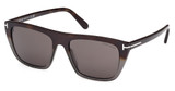 Tom Ford Eyeglasses FT1175 coloured havana / smoke/55A