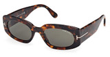 Tom Ford Eyeglasses FT1187 dark havana / green/52N