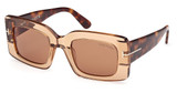 Tom Ford Eyeglasses FT1188 shiny light brown / brown/45E
