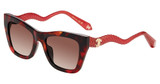 Roberto Cavalli Eyeglasses SRC129M SHINY RED HAVANA