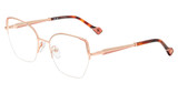 Yalea Eyeglasses VYA190 SHINY COPPER GOLD WITH COLOURED PARTS