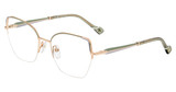 Yalea Eyeglasses VYA190 ROSE GOLD W/COLOURED PARTS