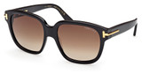 Tom Ford Eyeglasses FT1236 shiny black / gradient brown/01F