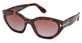 Tom Ford Eyeglasses FT1086 dark havana / gradient brown/52F