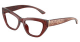 DOLCE & GABBANA Eyeglasses DG3412 TRANSPARENT BORDEAUX/3045