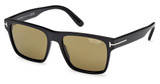 Tom Ford Eyeglasses FT1205 shiny black / brown polarized/01H