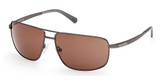 Harley-Davidson Eyeglasses HD00025 matte gunmetal / brown/09E