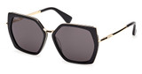 MaxMara Eyeglasses MM0136 shiny black / smoke/01A