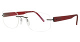 Silhouette Eyeglasses 5553 Rectangle Cyber Red/9040