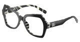 DOLCE & GABBANA Eyeglasses DG3429 BLACK ON ZEBRA/3372