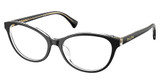 Ralph Eyeglasses RA7186U BLACK ON TRANSPARENT/6297