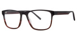 Jhane Barnes Eyeglasses Arbitrary Black Crimson/BK