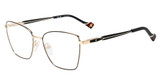 Yalea Eyeglasses VYA213 SHINY ROSE GOLD WITH BLACK