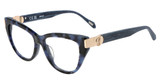 Just Cavalli Eyeglasses VJC164 BLUE HAVANA/BLUE HORN
