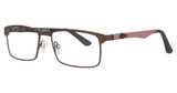 Art-Craft Eyeglasses USA Workforce 451AM Standard Chestnut Front / Coral Temples/45143/80