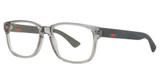 Gucci Eyeglasses GG0011O Grey-Black-Transparent/33K0R245