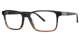 Vivid Eyeglasses BIG AND TALL 17 matt black demi amber