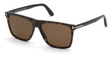 Tom Ford Eyeglasses FT0832 dark havana / brown polarized/52H
