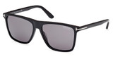 Tom Ford Eyeglasses FT0832 shiny black / smoke polarized/01D
