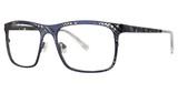 Jhane Barnes Eyeglasses Skew Lines Navy/Gunmetal/NV
