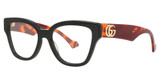 Gucci Eyeglasses GG1424O BLACK-HAVANA-TRANSPARENT/007