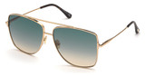 Tom Ford Eyeglasses FT0838 shiny rose gold / gradient blue/28W
