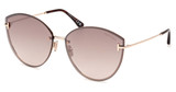 Tom Ford FT1106 shiny rose gold / brown mirror/28G