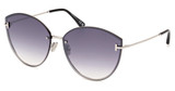 Tom Ford Eyeglasses FT1106 shiny palladium / smoke mirror/16C