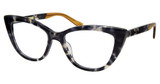 Christian Siriano TATUM BLUE TORTOISE W / TAN CRYSTAL TEMPLE TIPS/BLUTT