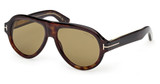 Tom Ford Eyeglasses FT1225 dark havana / green/52N