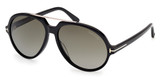Tom Ford Eyeglasses FT1210 shiny black / gradient smoke/01B