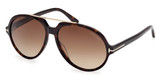 Tom Ford Eyeglasses FT1210 dark havana / gradient brown/52F