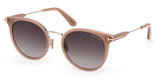 Tom Ford Eyeglasses FT1244-K shiny light brown / gradient smoke/45B