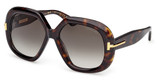 Tom Ford Eyeglasses FT1278 dark havana / gradient smoke/52B