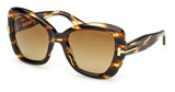 Tom Ford Eyeglasses FT1279 coloured havana / gradient brown/55F