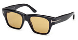 Tom Ford Eyeglasses FT1280 shiny black / brown/01E